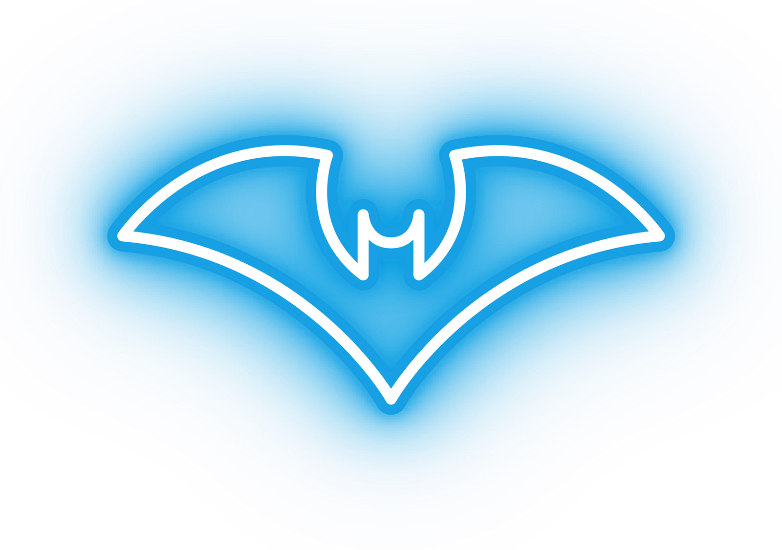 Neon blue bat icon